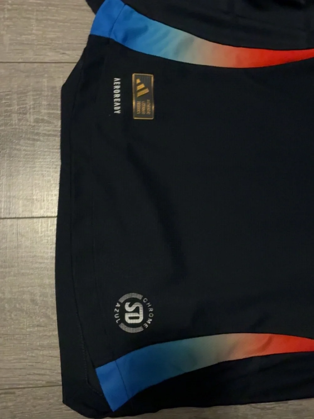 adidas Black San Diego Soccer Jersey with Blue & Orange Accents